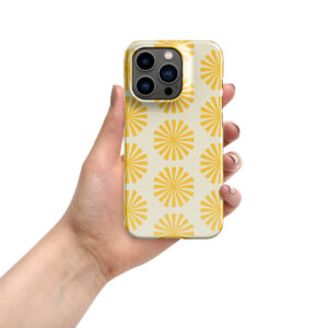 An Iphone with a yellow flower design